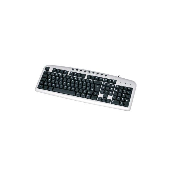 TECLADO PS2 ABNT2 MULTIMIDIA PRETO PRATA COLETEK